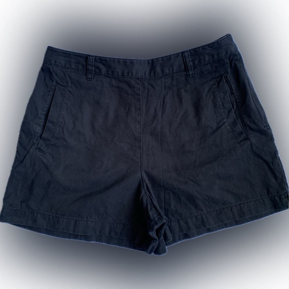 Ann Taylor high waist shorts with front pockets, black cotton, 12